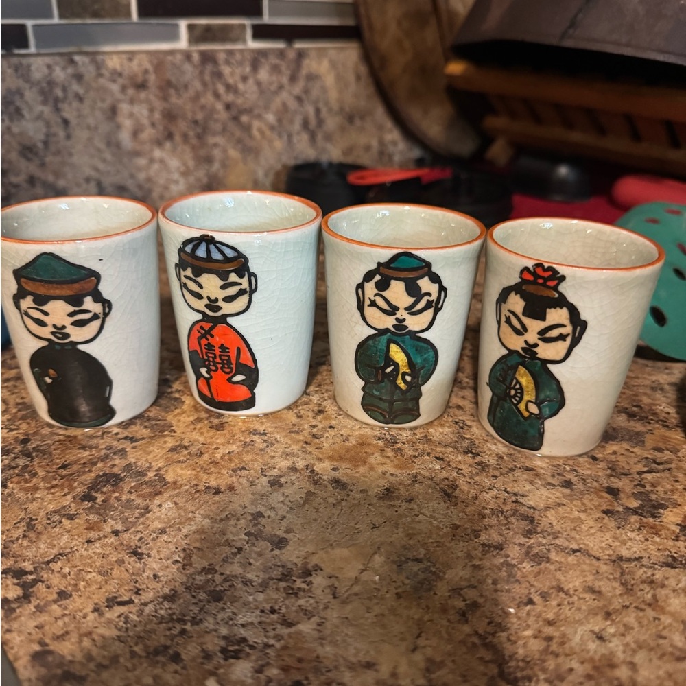 Handcrafted Ceramic Shot Glass Set - Multicolor